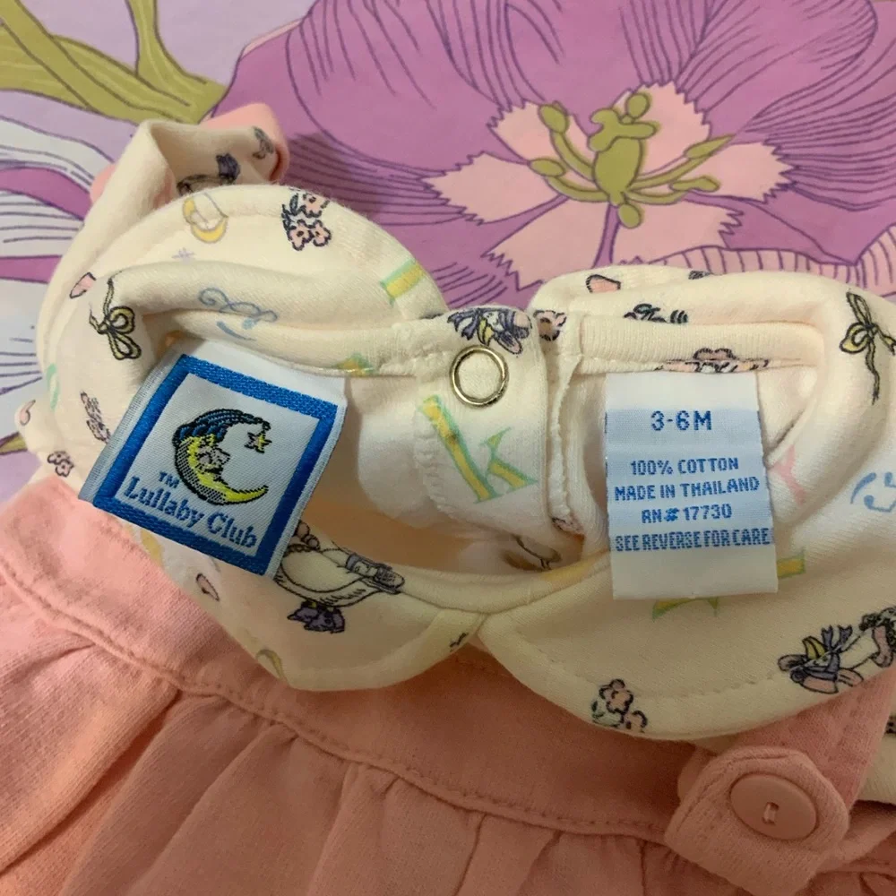 Like New VTG Lullaby Club Romper Pink & Embroidered Duck